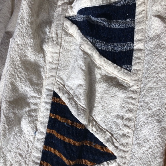 Baggy pants beige tan for summer, blue, orange, high rise, large fit size S or M - Picture 6 of 6